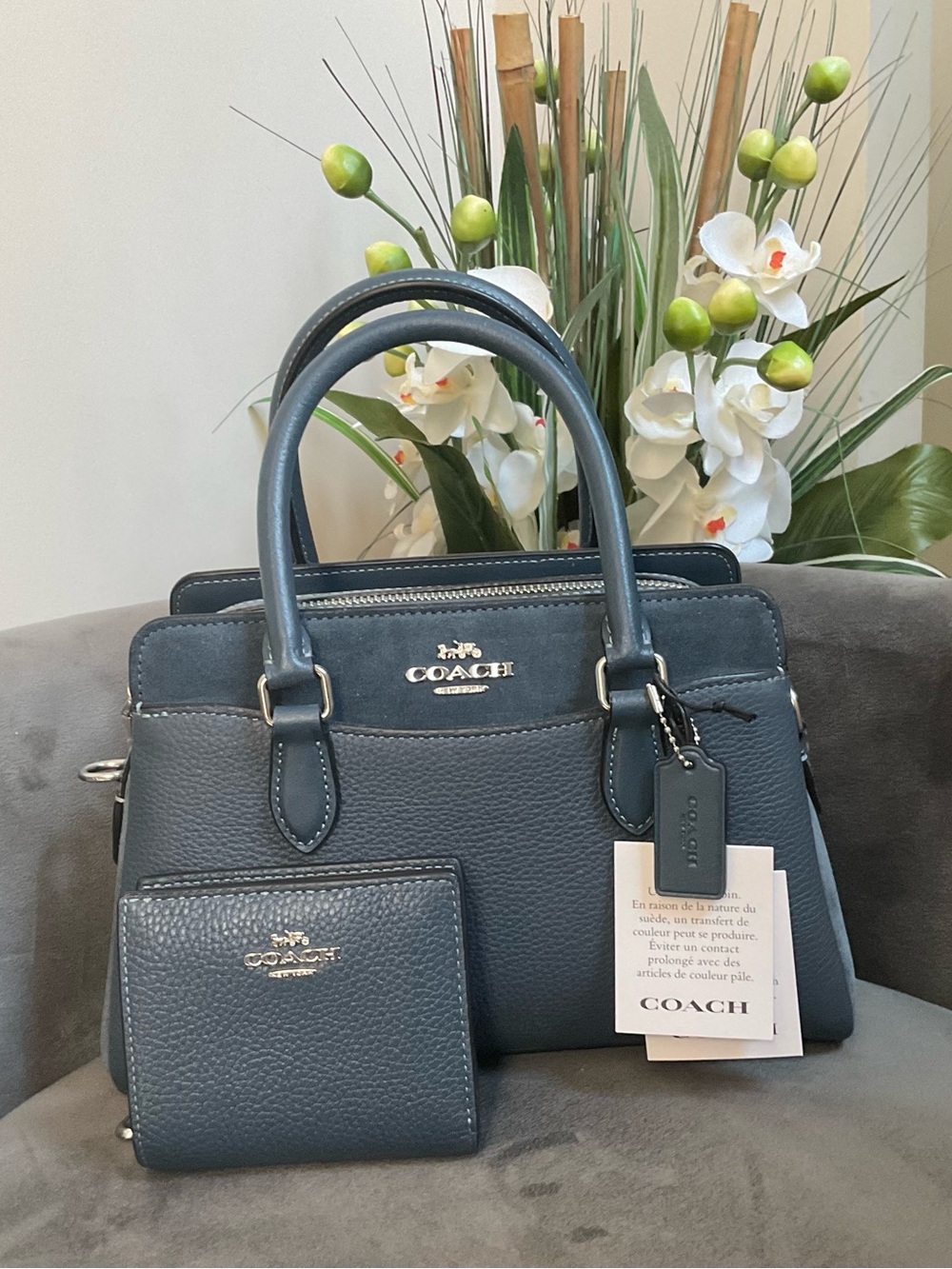 COACH MINI DARCIE CARRYALL AND WALLET DENIM